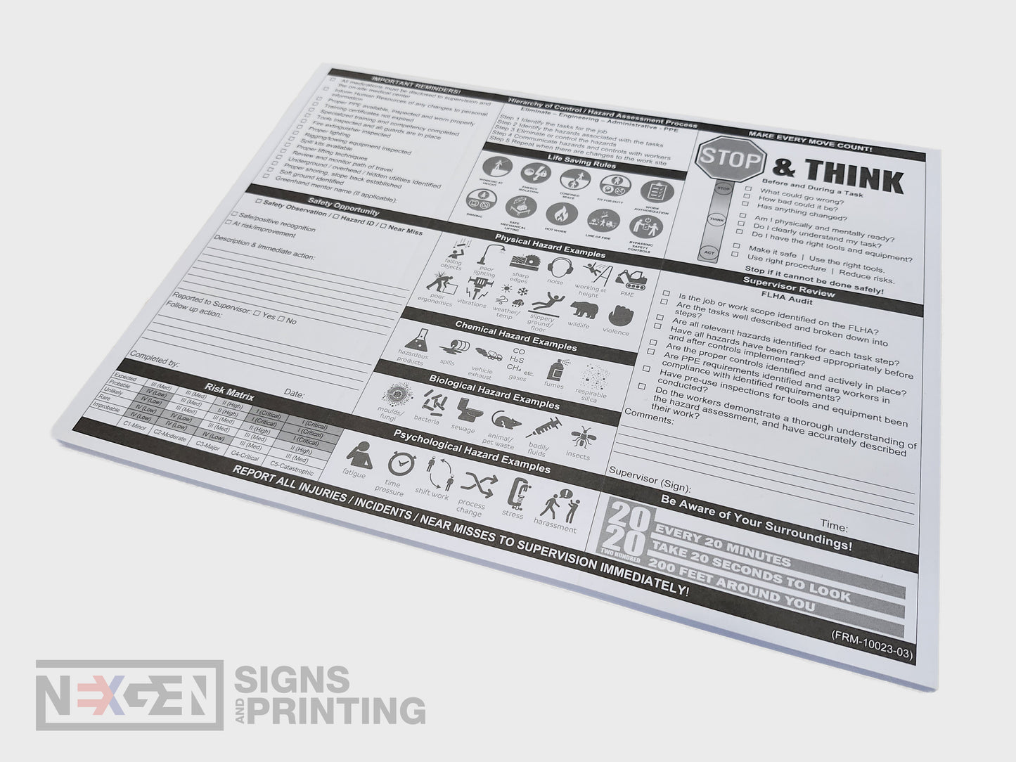 FLHA Pad - 25 Double Sided Pages