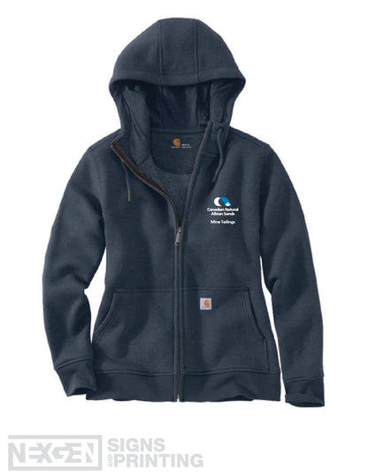 Carhartt Women's Loose Fit Midweight Full Zip Sweatshirt - Navy (102788) - Embroidery - Albian