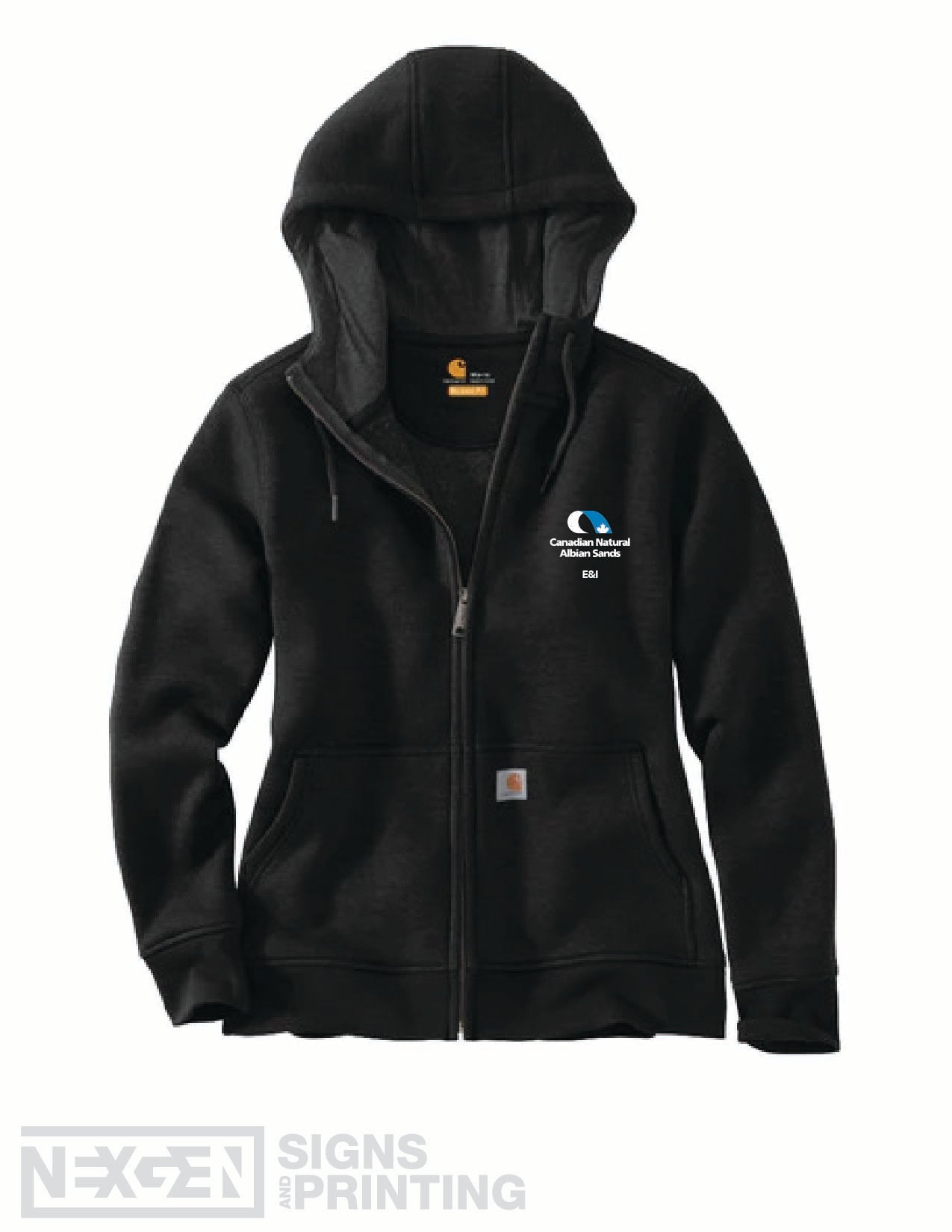 Carhartt Women's Loose Fit Midweight Full Zip Sweatshirt - Black (102788)