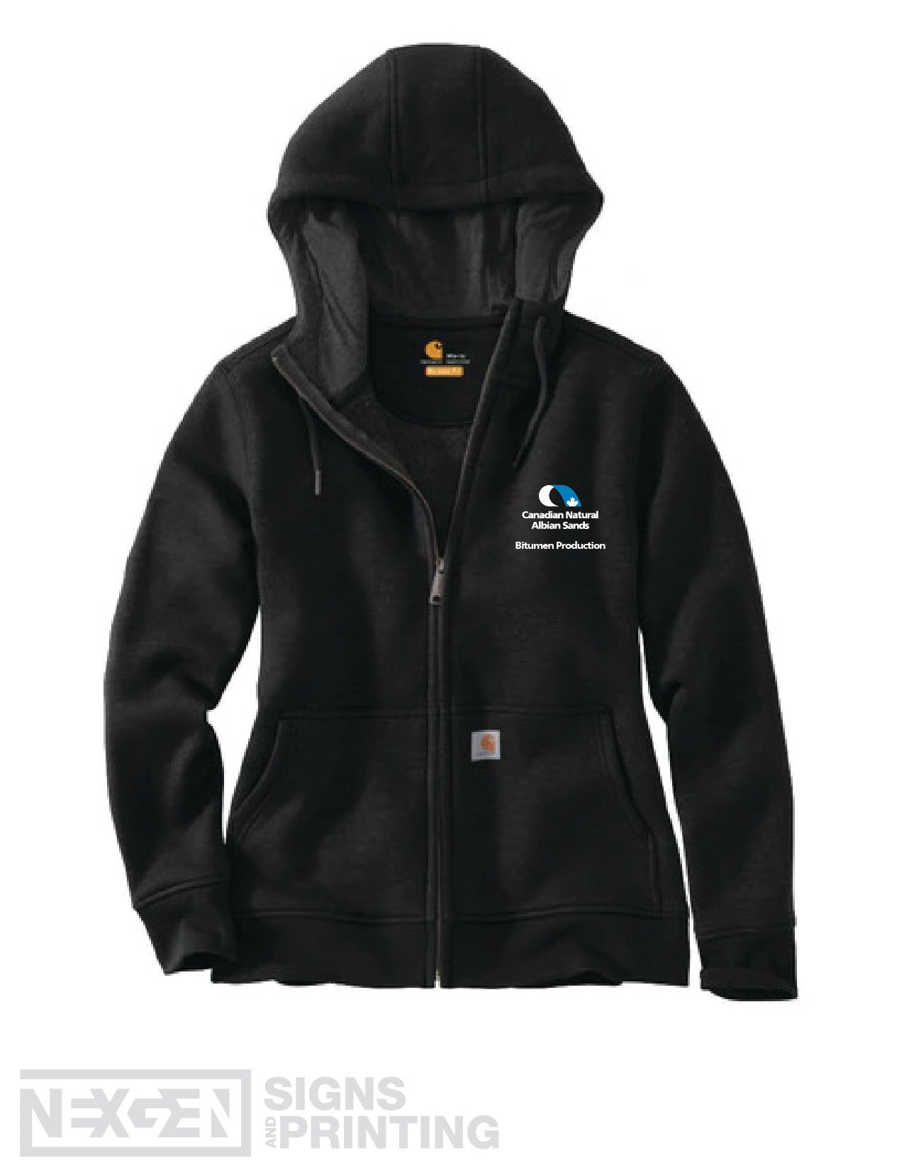 Carhartt Women's Loose Fit Midweight Full Zip Sweatshirt - Black (102788)