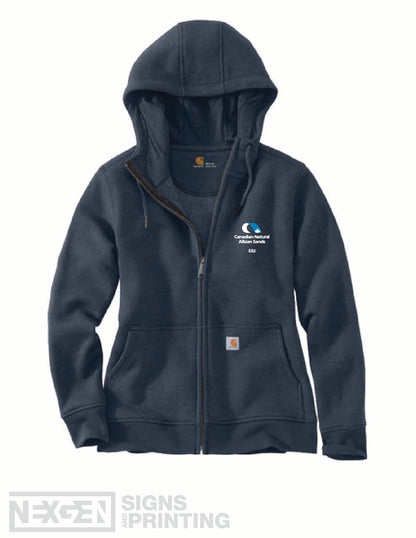 Carhartt Women's Loose Fit Midweight Full Zip Sweatshirt - Navy (102788) - Embroidery - Albian