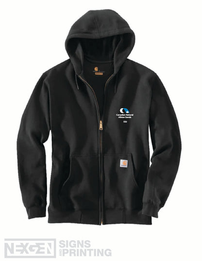 Carhartt Loose Fit Midweight Full Zip Sweatshirt - Black (K122) - Embroidery - Albian