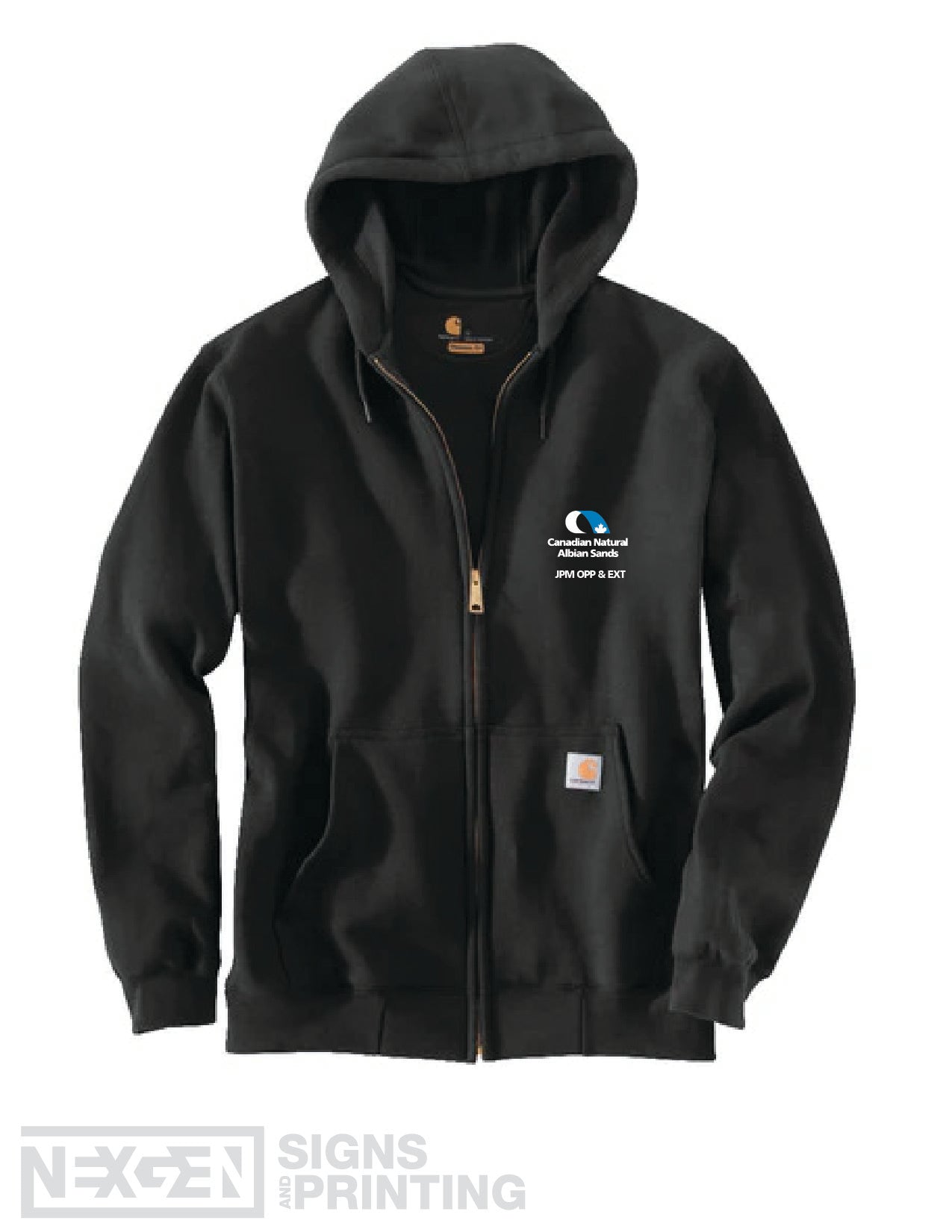 Carhartt Loose Fit Midweight Full Zip Sweatshirt - Black (K122) - Embroidery - Albian