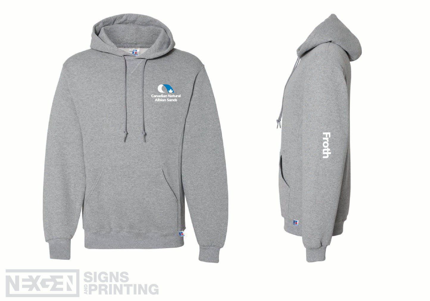 Russell Athletic - Dri Power® Hooded Sweatshirt - 695HBM - Oxford - Heat Transferred - Albian