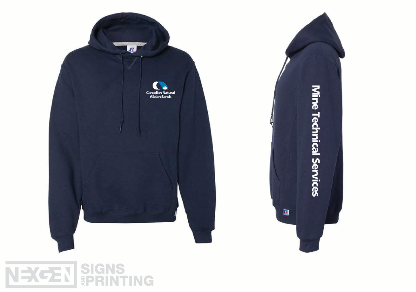 Russell Athletic - Dri Power® Hooded Sweatshirt - 695HBM - Navy - Heat Transferred