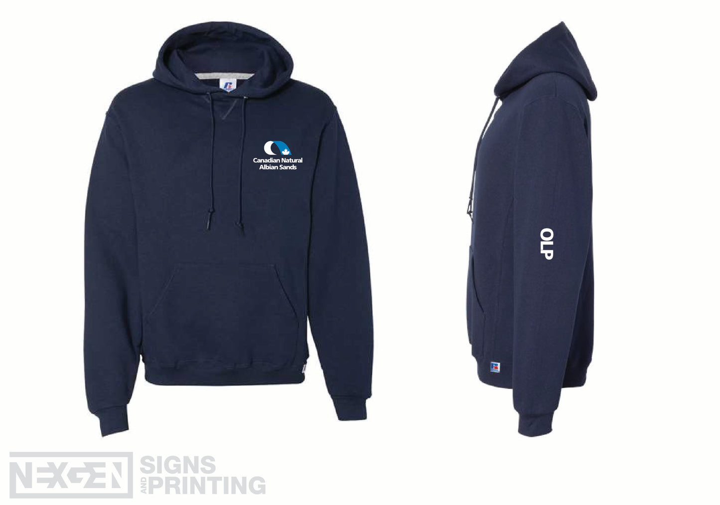 Russell Athletic - Dri Power® Hooded Sweatshirt - 695HBM - Navy - Heat Transferred - Albian