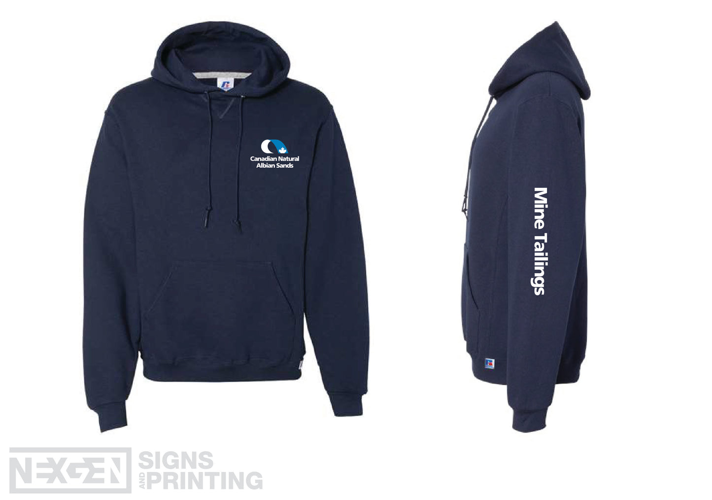 Russell Athletic - Dri Power® Hooded Sweatshirt - 695HBM - Navy - Heat Transferred