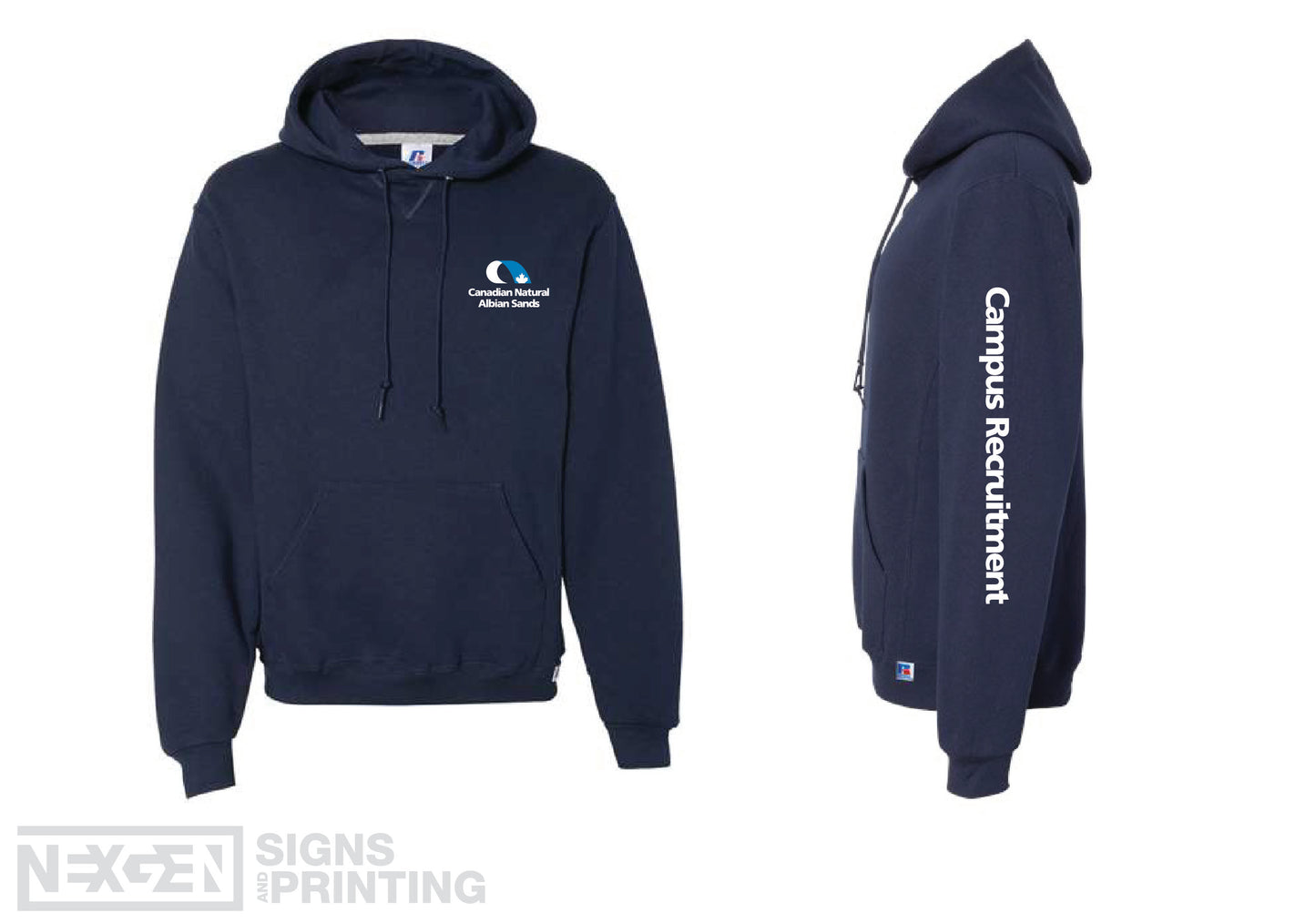 Russell Athletic - Dri Power® Hooded Sweatshirt - 695HBM - Navy - Heat Transferred - Albian