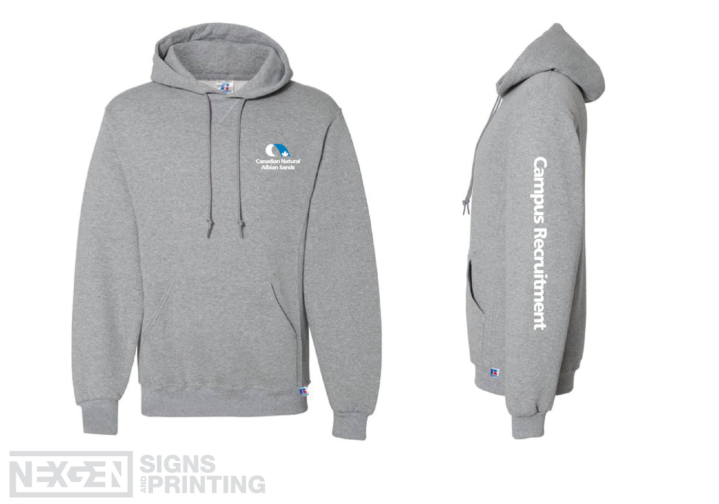 Russell Athletic - Dri Power® Hooded Sweatshirt - 695HBM - Oxford - Heat Transferred - Albian