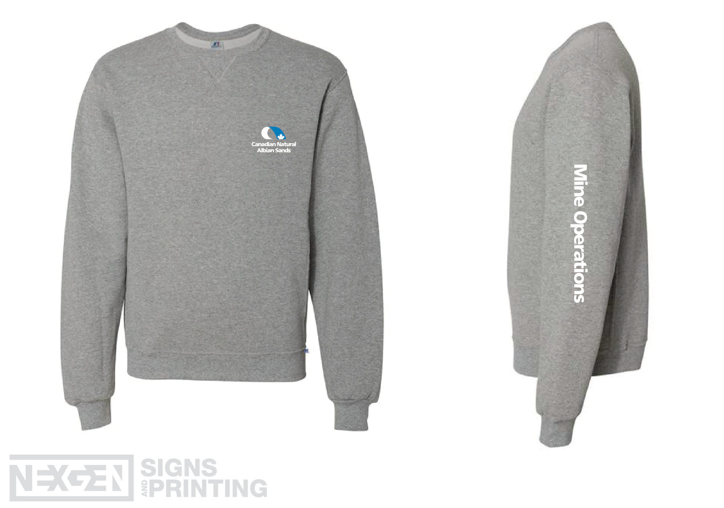 Russell Athletic - Dri Power® Crewneck Sweatshirt - 698HBM - Oxford - Heat Transferred - Albian