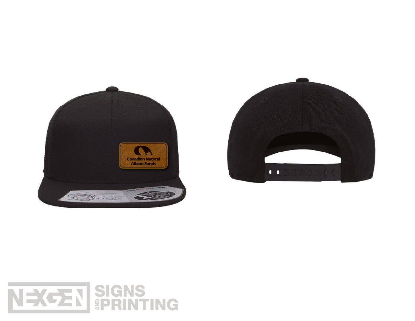 Flexfit - 110® Snapback Cap / Hat - 110F - Leather Patch