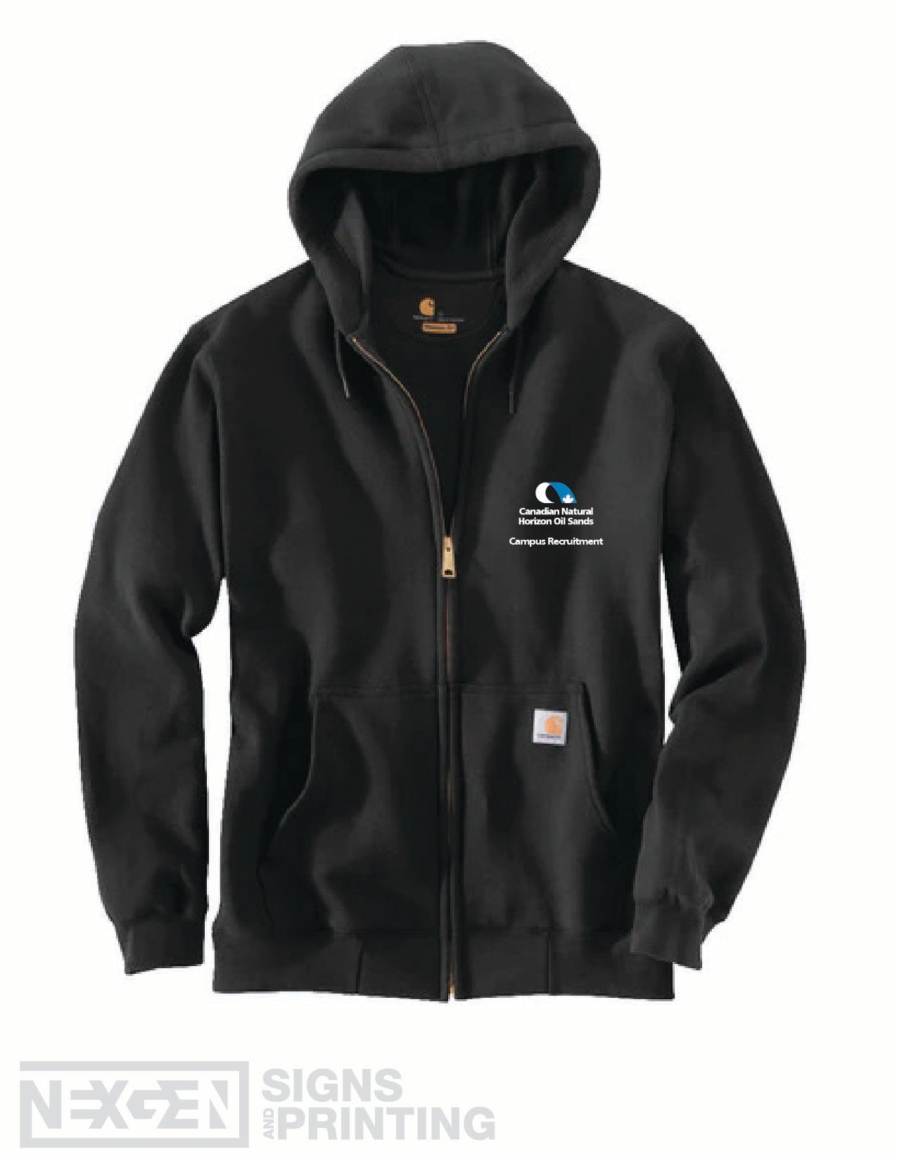 Carhartt Loose Fit Midweight Full Zip Sweatshirt - Black (K122) - Embroidery - Horizon