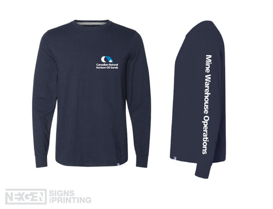 Russell Athletic - Essential Unisex Long Sleeve T-Shirt - 64LTTM0 - Heat Transferred - Horizon