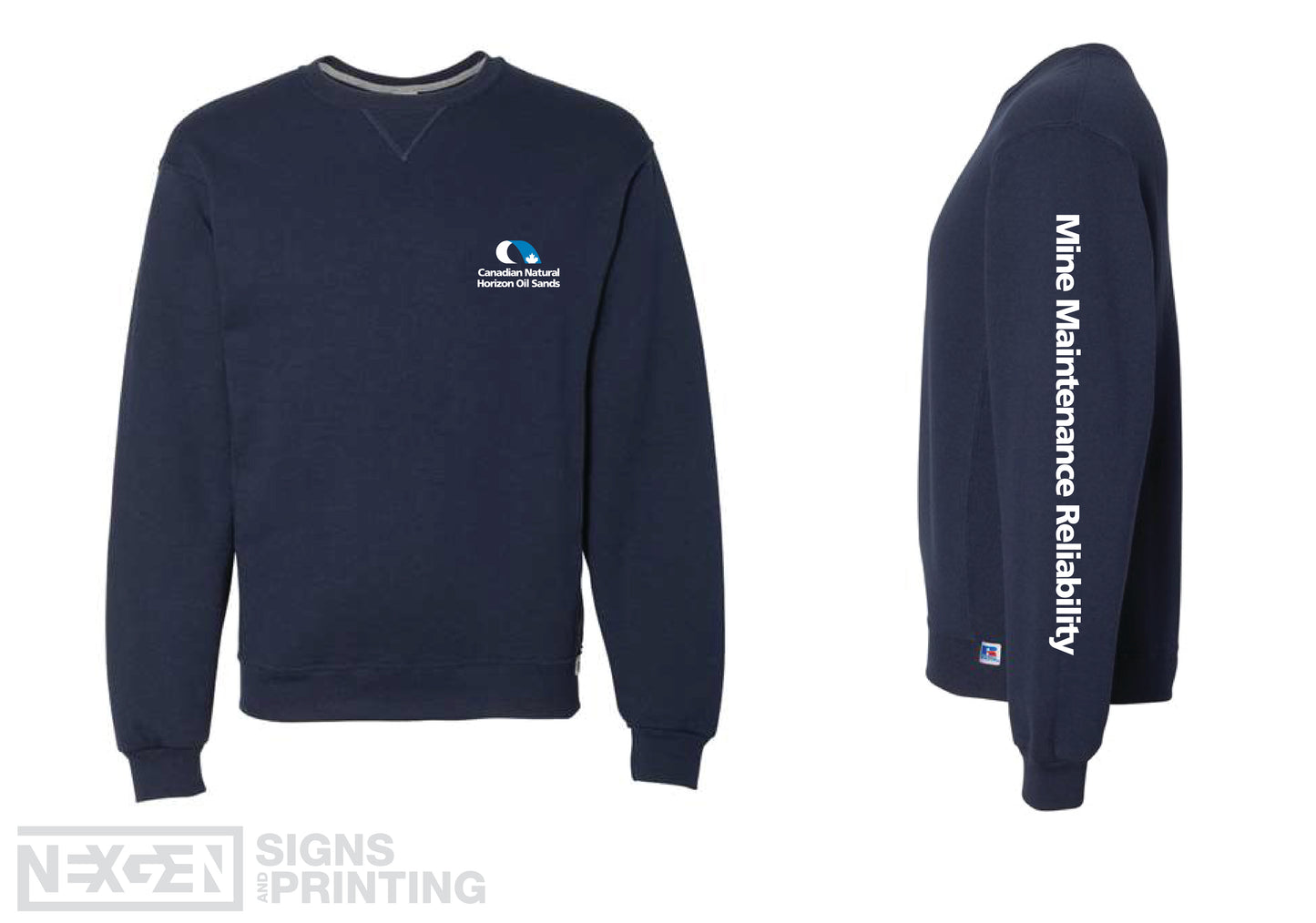 Russell Athletic - Dri Power® Crewneck Sweatshirt - 698HBM - Navy - Heat Transferred