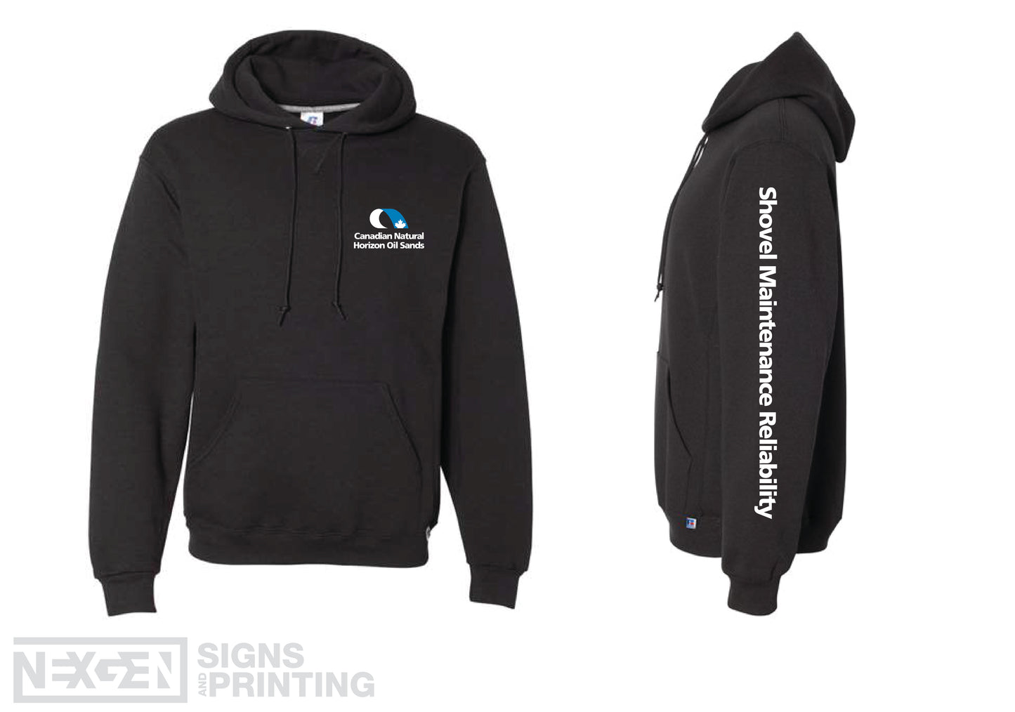 Russell Athletic - Dri Power® Hooded Sweatshirt - 695HBM - Black - Heat Transferred - Horizon
