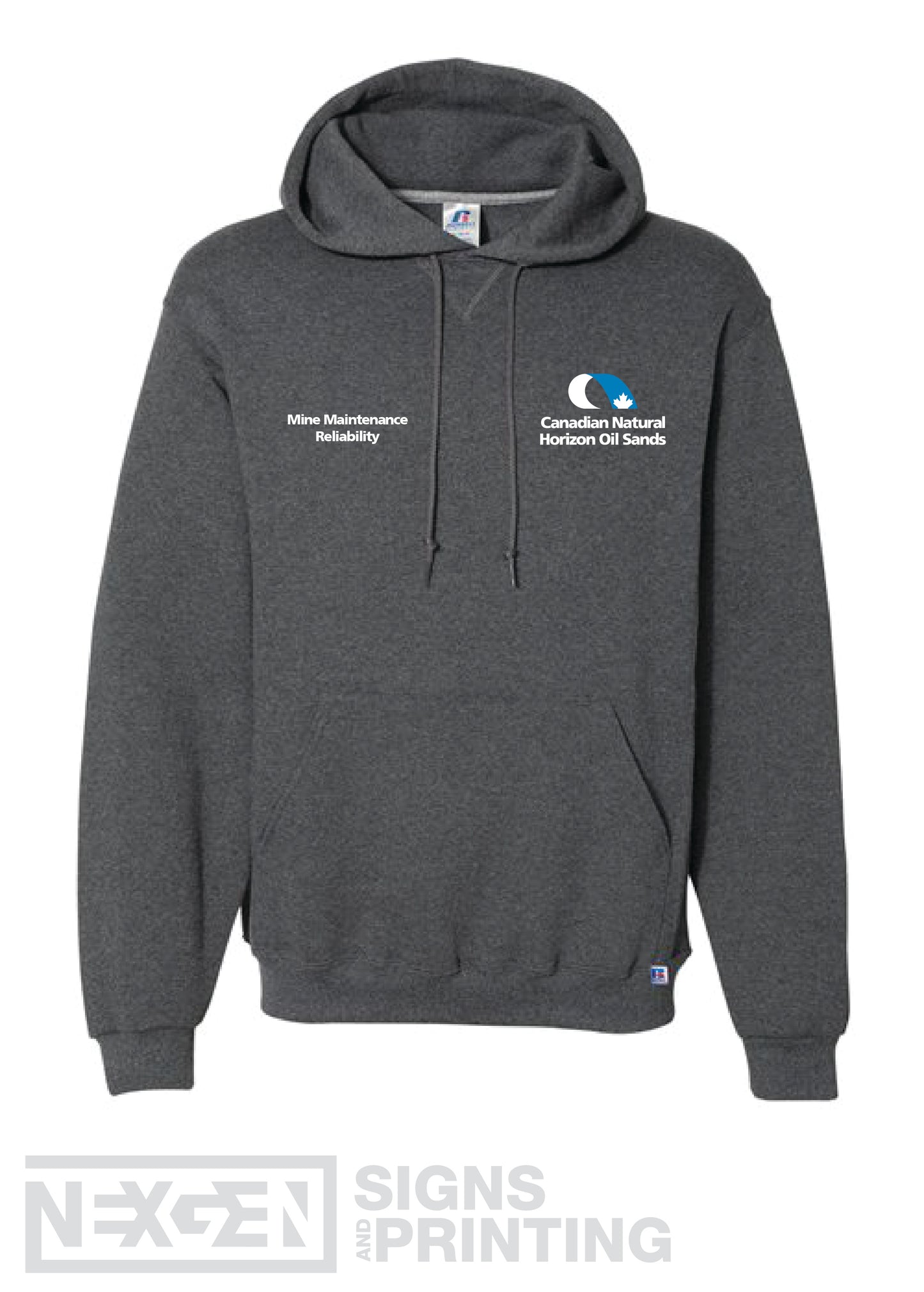 Russell Athletic - Dri Power® Hooded Sweatshirt - 695HBM - Black Heather - Embroidery - Horizon