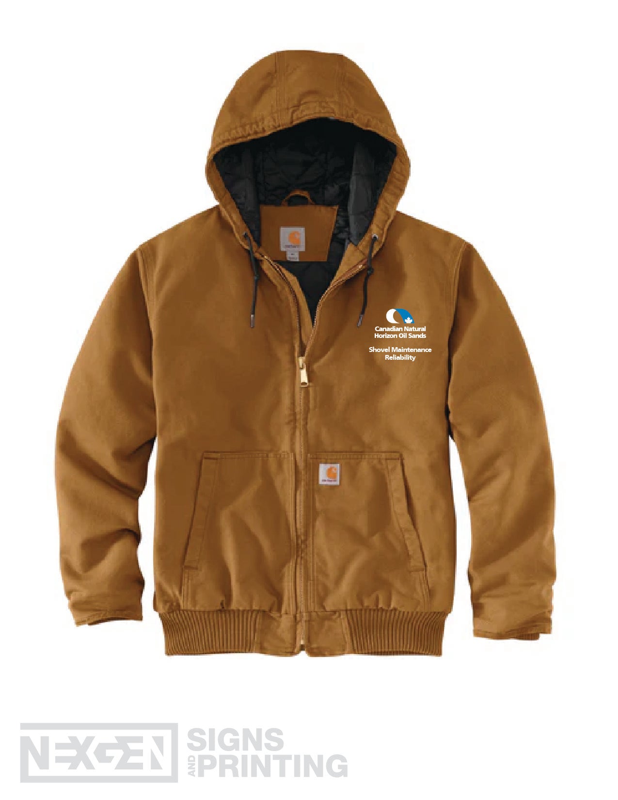 Carhartt Men's Loose Fit Washed Duck Quilt Lined Active Jac - Brown (104050)