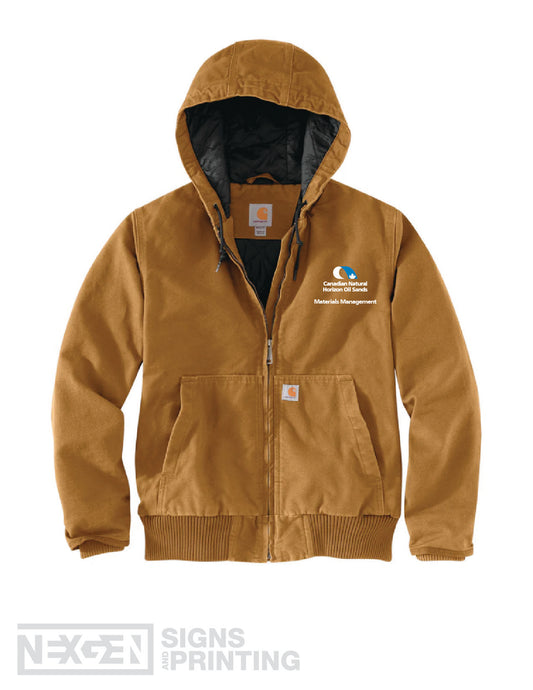 Carhartt Women's Loose Fit Washed Duck Quilt Lined Active Jac - Brown (104053) - Embroidery - Horizon