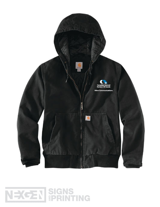Carhartt Women's Loose Fit Washed Duck Quilt Lined Active Jac - Black (104053) - Embroidery - Horizon