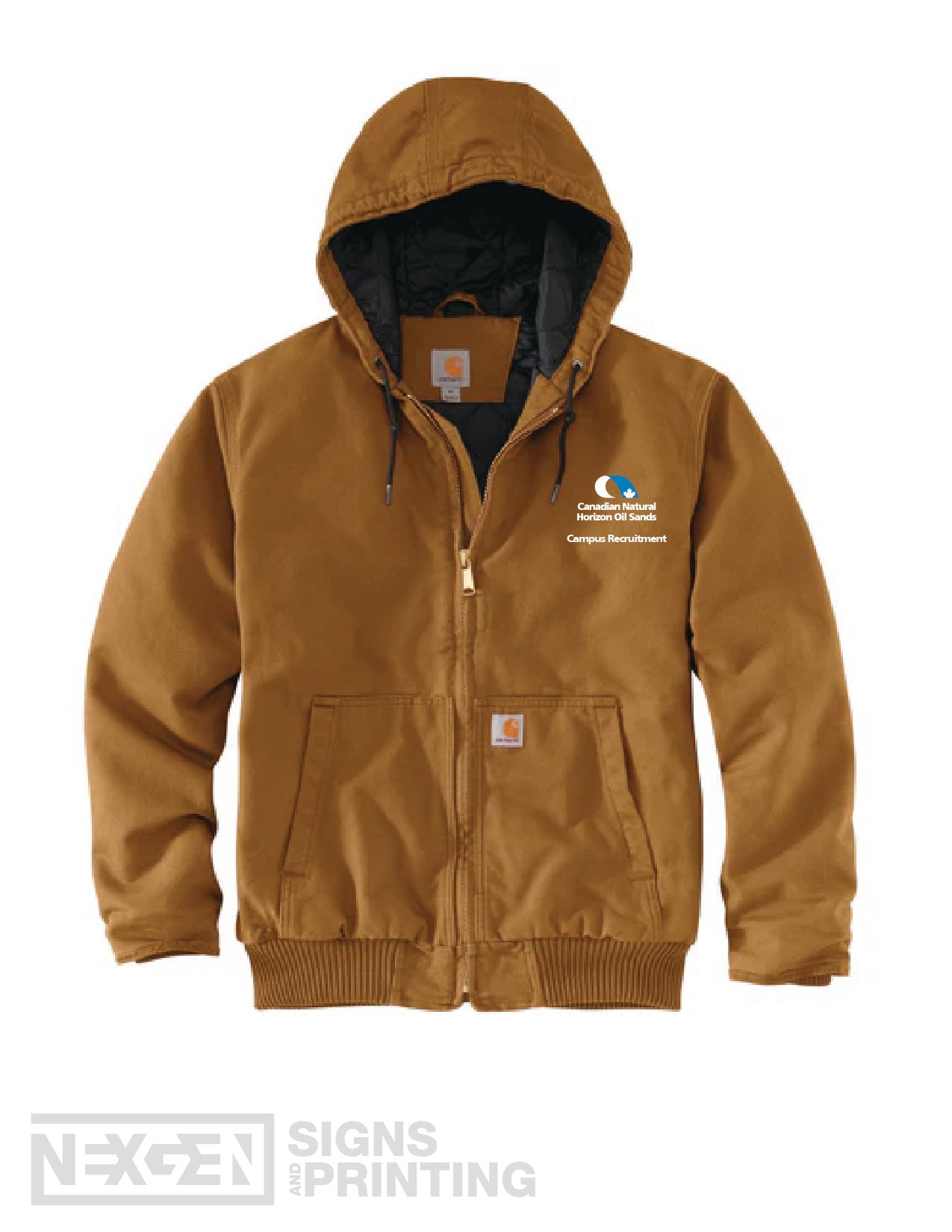 Carhartt Men's Loose Fit Washed Duck Quilt Lined Active Jac - Brown (104050)