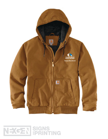 Carhartt Men's Loose Fit Washed Duck Quilt Lined Active Jac - Brown (104050)