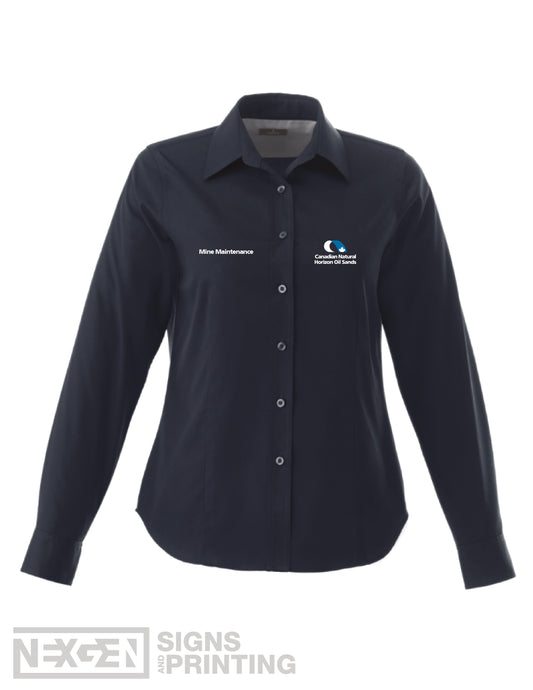 CNRL Branded LS-Wilshire Shirt Ladies (Navy) - Horizon