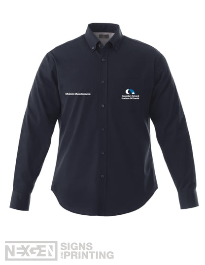 CNRL Branded LS-Wilshire Shirt Mens (Navy) - Horizon