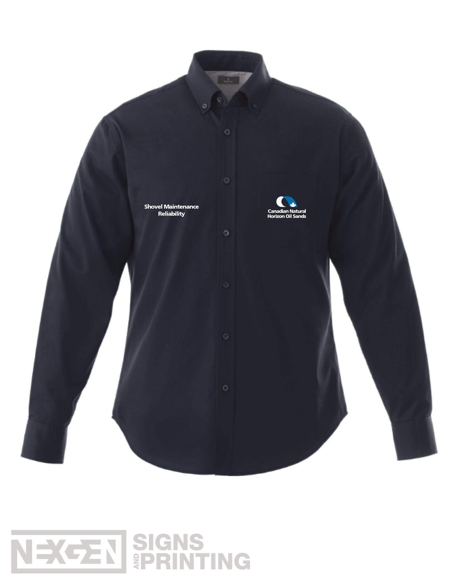 CNRL Branded LS-Wilshire Shirt Mens (Navy) - Horizon