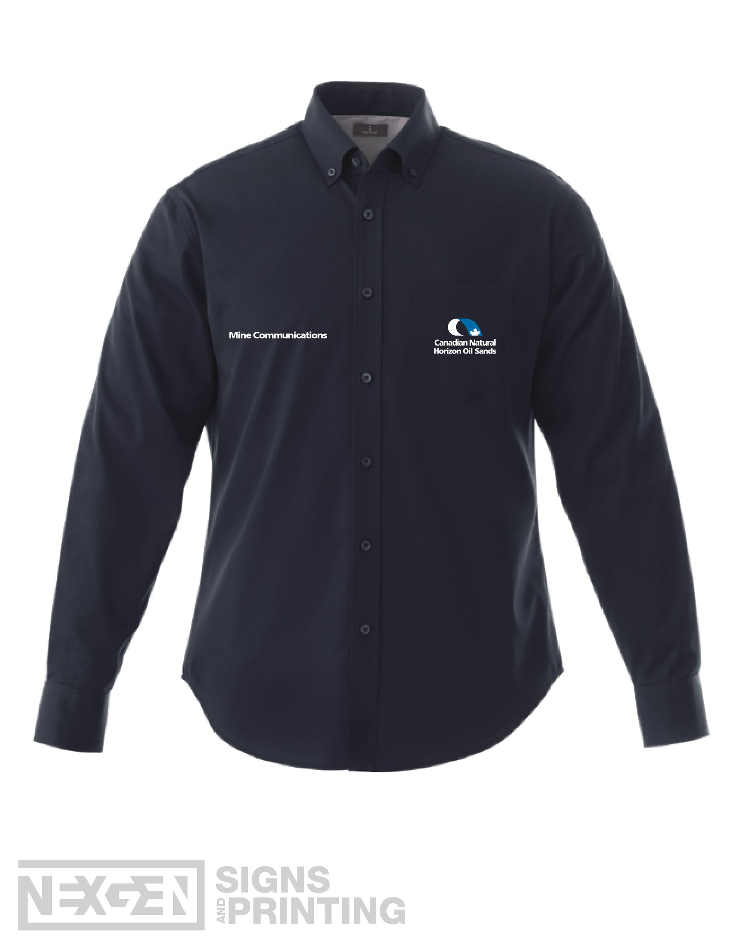 CNRL Branded LS-Wilshire Shirt Mens (Navy) - Horizon