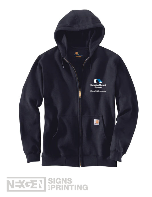 Carhartt Loose Fit Midweight Full Zip Sweatshirt - Navy (K122) - Embroidery - Horizon