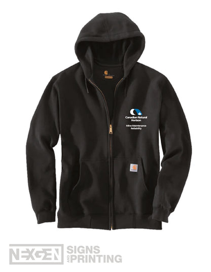 Carhartt Loose Fit Midweight Full Zip Sweatshirt - Black (K122) - Embroidery - Horizon