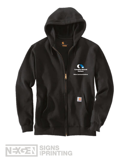 Carhartt Loose Fit Midweight Full Zip Sweatshirt - Black (K122) - Embroidery - Horizon