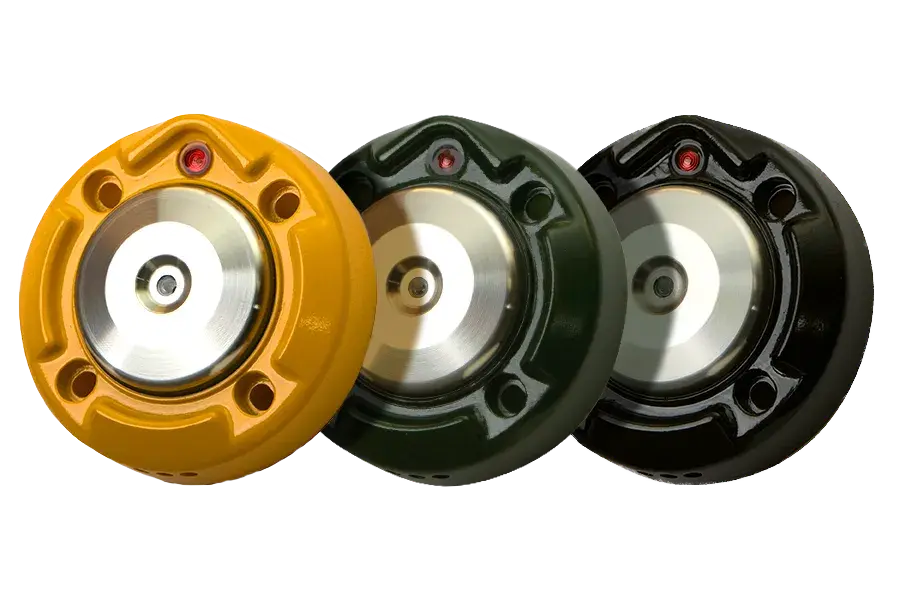 BDSP-014-Y: Polara Round Bulldog Pushbutton, Yellow