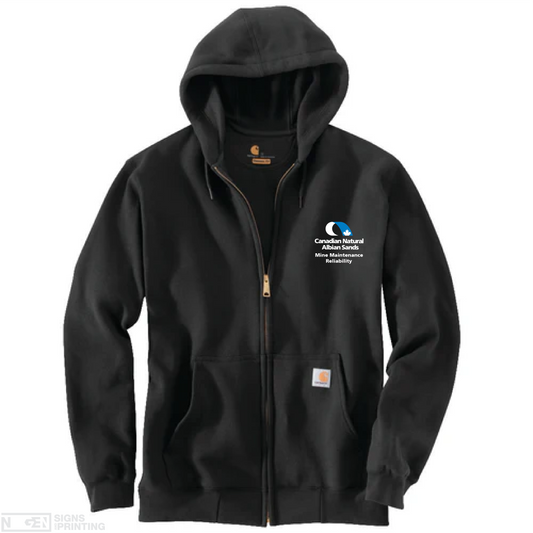 Carhartt Loose Fit Midweight Full Zip Sweatshirt - Black (K122) - Embroidery - Albian