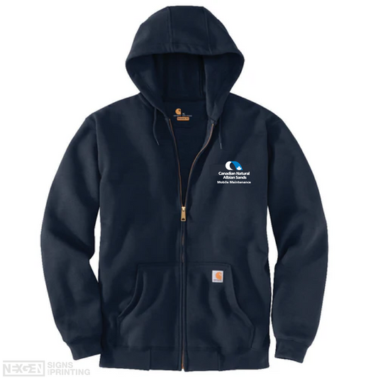 Carhartt Loose Fit Midweight Full Zip Sweatshirt - Navy (K122) - Embroidery - Albian