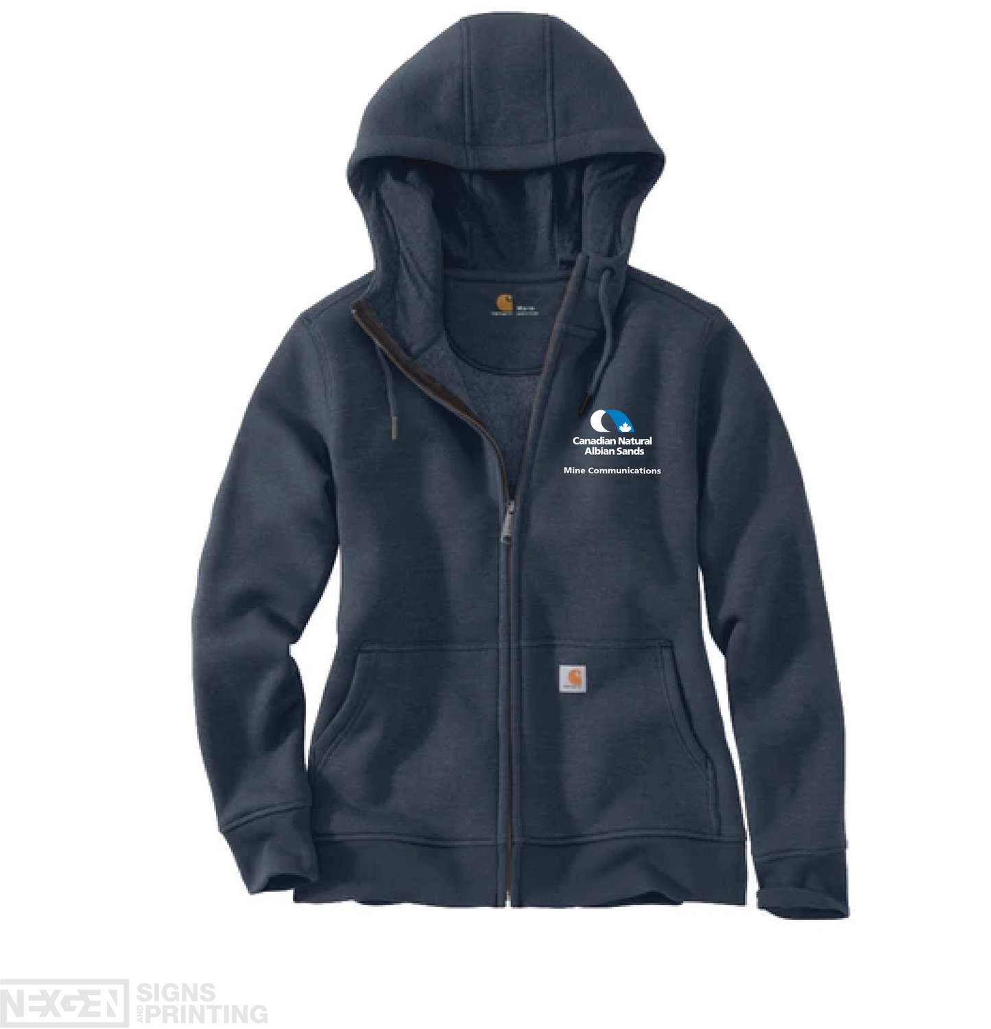Carhartt Women's Loose Fit Midweight Full Zip Sweatshirt - Navy (102788) - Embroidery - Albian