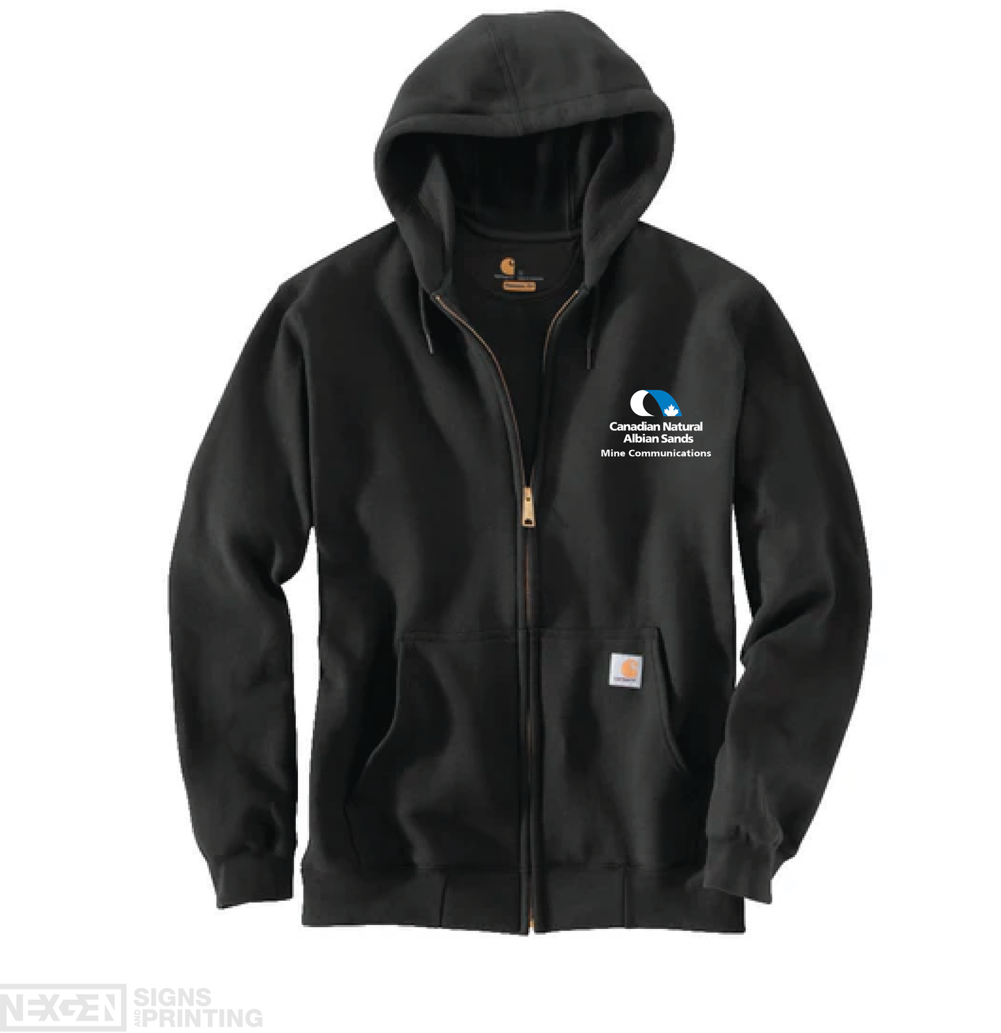 Carhartt Loose Fit Midweight Full Zip Sweatshirt - Black (K122) - Embroidery - Albian