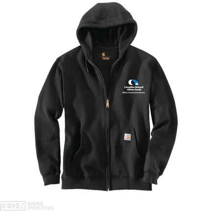Carhartt Loose Fit Midweight Full Zip Sweatshirt - Black (K122) - Embroidery - Albian
