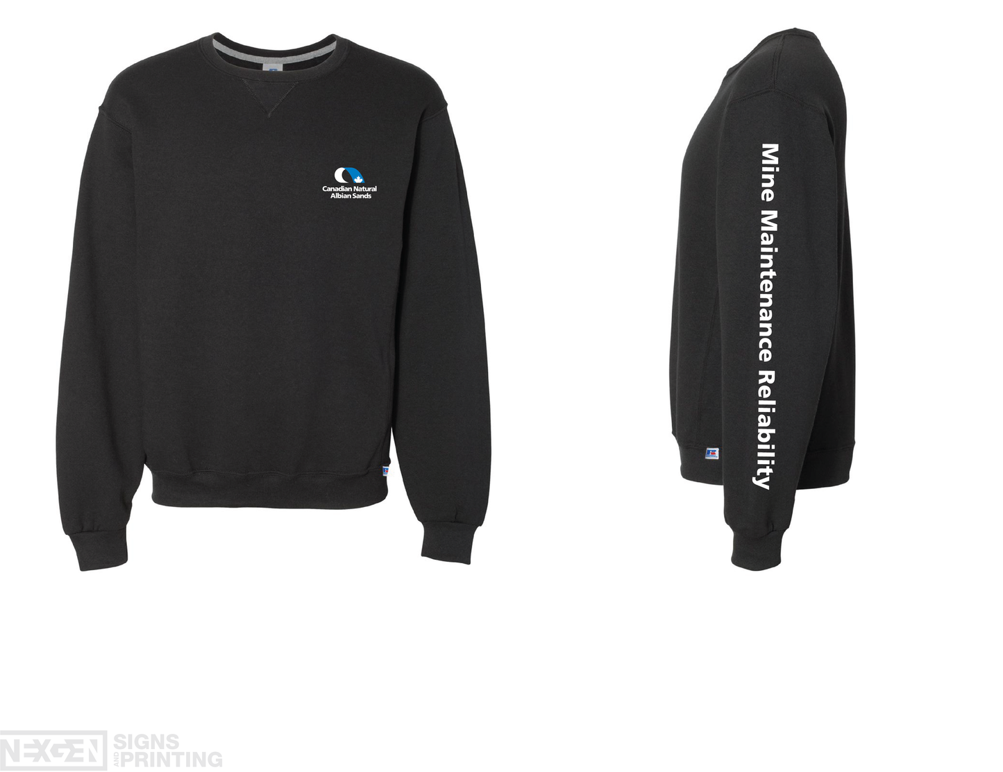 Russell Athletic - Dri Power® Crewneck Sweatshirt - 698HBM - Black - Heat Transferred