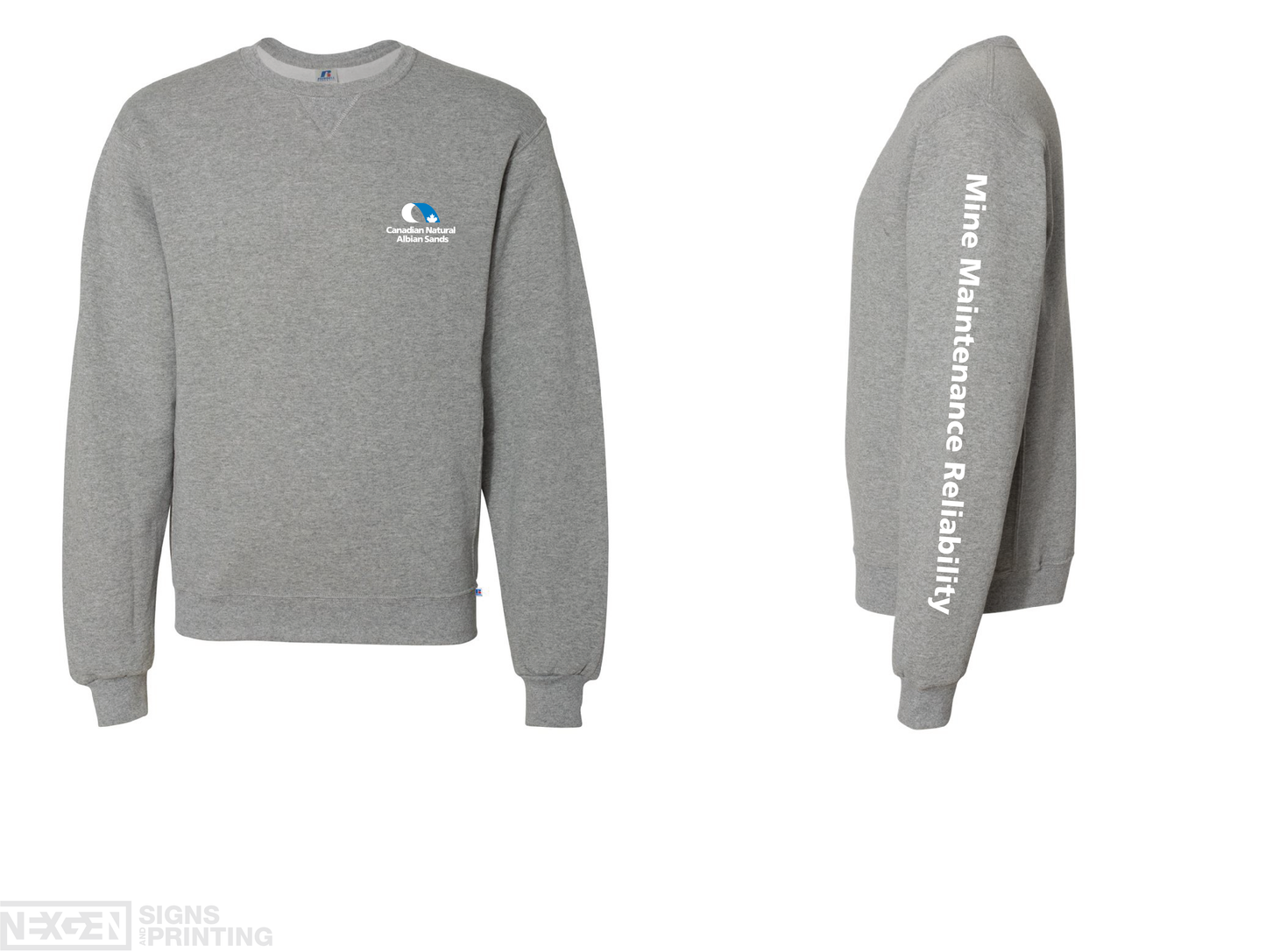 Russell Athletic - Dri Power® Crewneck Sweatshirt - 698HBM - Oxford - Heat Transferred - Albian