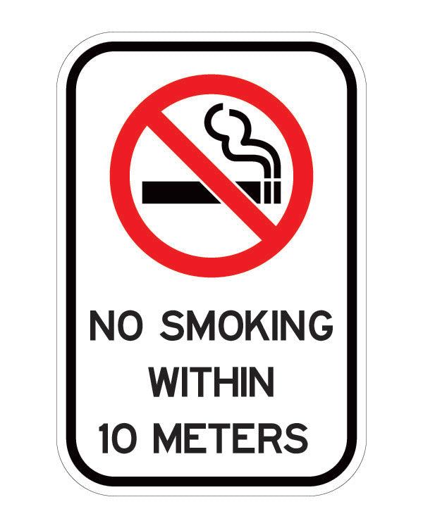 No Smoking Within 10 Meters - SP-1650 - Aluminum Sign