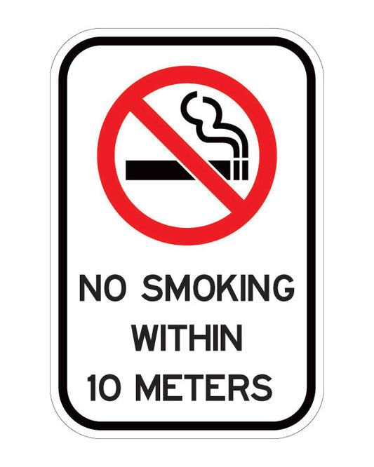No Smoking Within 10 Meters - SP-1650 - Aluminum Sign