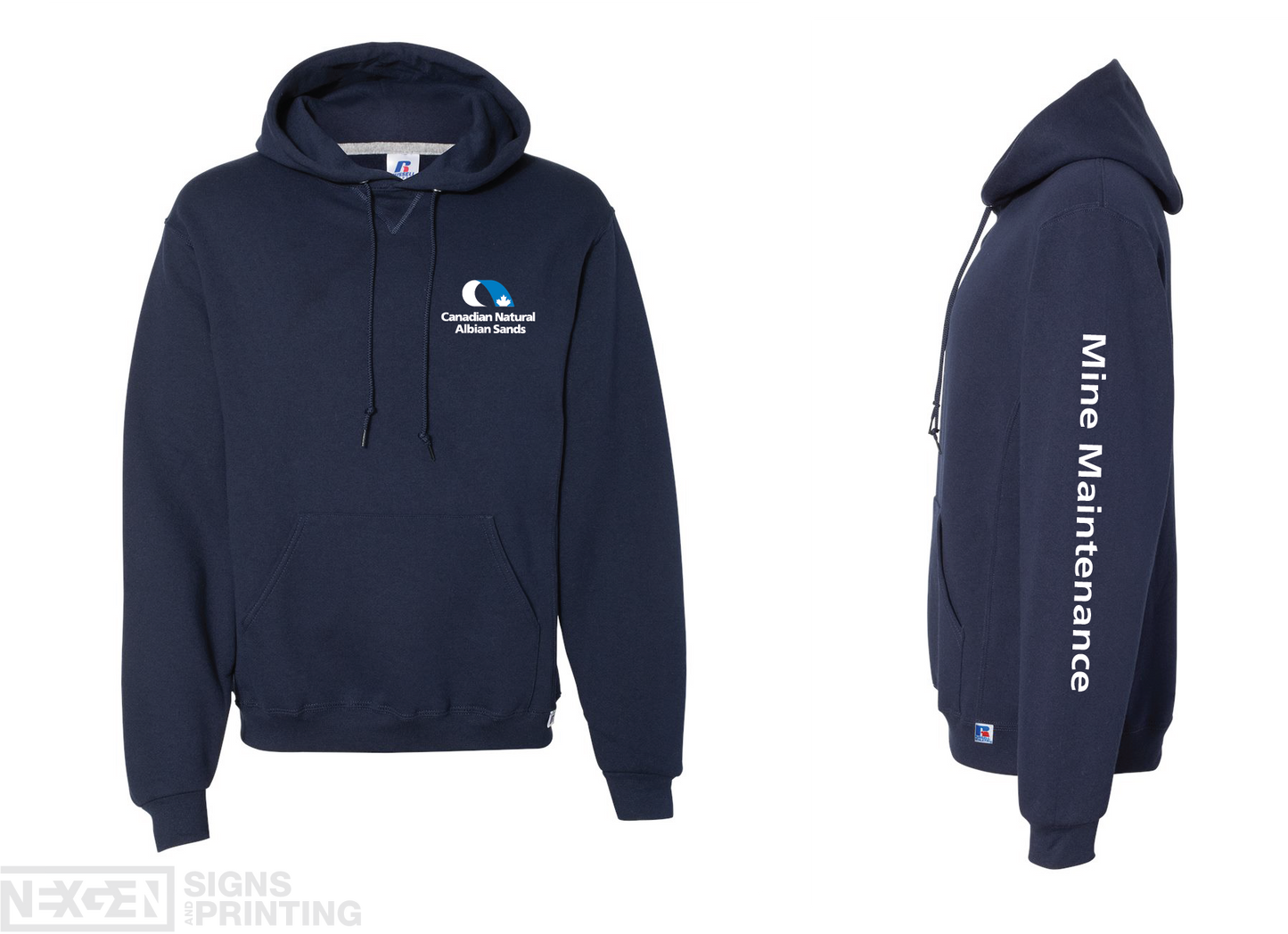 Russell Athletic - Dri Power® Hooded Sweatshirt - 695HBM - Navy - Heat Transferred - Albian