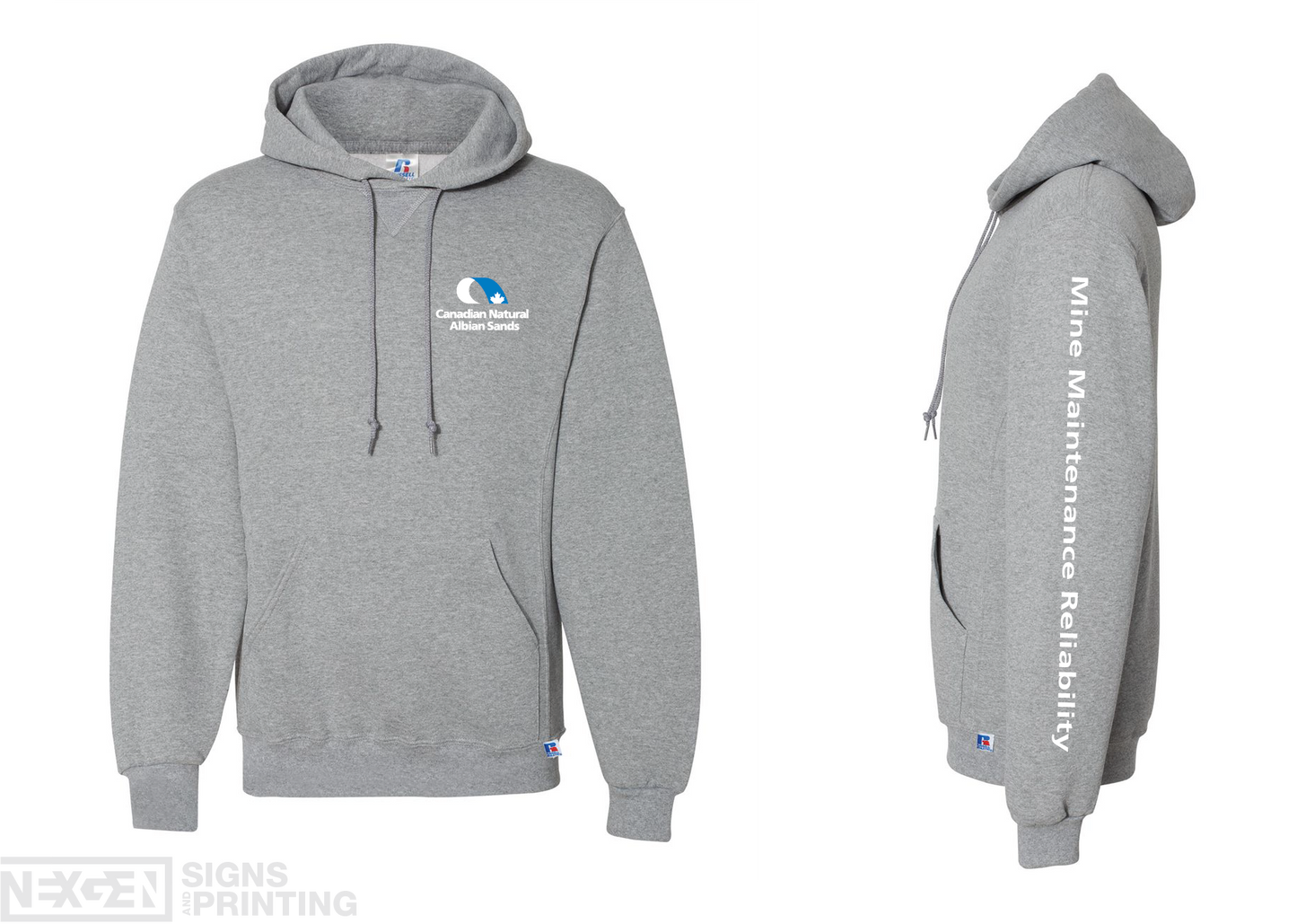 Russell Athletic - Dri Power® Hooded Sweatshirt - 695HBM - Oxford - Heat Transferred - Albian