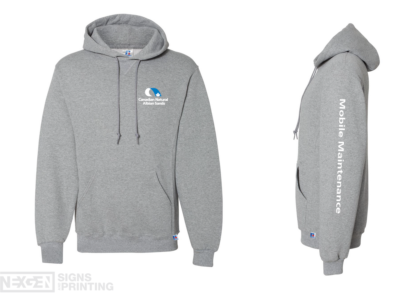Russell Athletic - Dri Power® Hooded Sweatshirt - 695HBM - Oxford - Heat Transferred - Albian