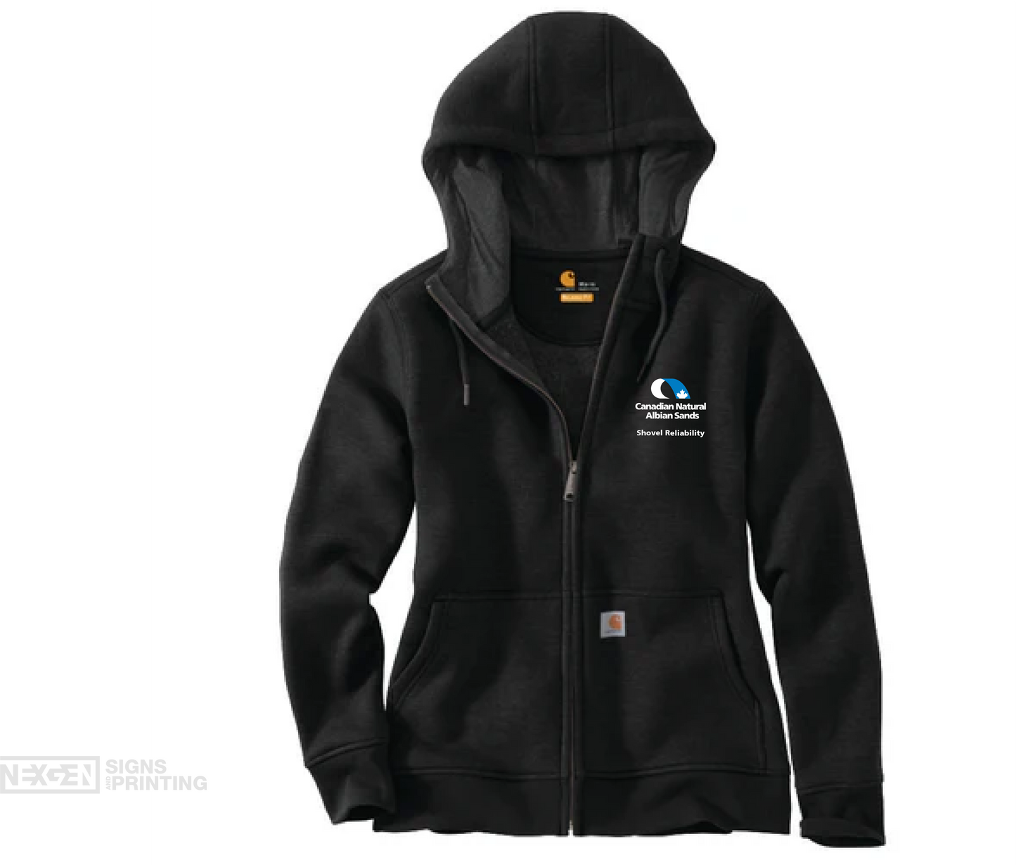 Carhartt Women's Loose Fit Midweight Full Zip Sweatshirt - Black (102788) - Horizon - Albian