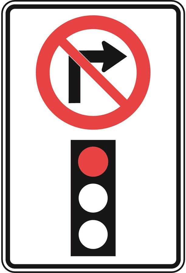 CTS-57 No Right Turn On Red Sign