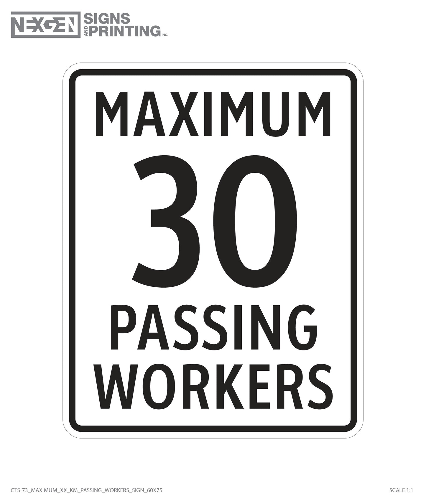 CTS-73 Maximum XX KM Passing Workers