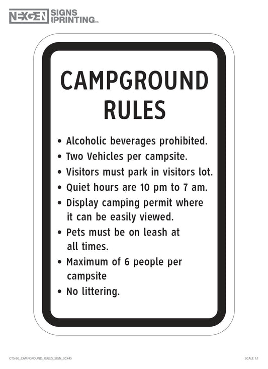 CTS-86 Campground Rules