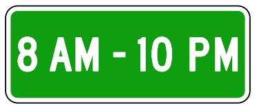 IC-22-T Hours of Operation, Open, Closed or Distance-Direction (TAB)